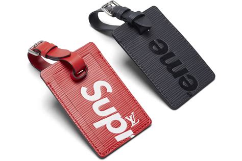 Louis Vuitton x Supreme Luggage Tag Set Epi Black/Red 